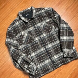 Men's Plaid Jacket - Black and White